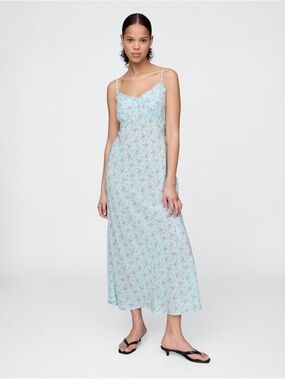 Ruffle-trim Maxi Slip Dress